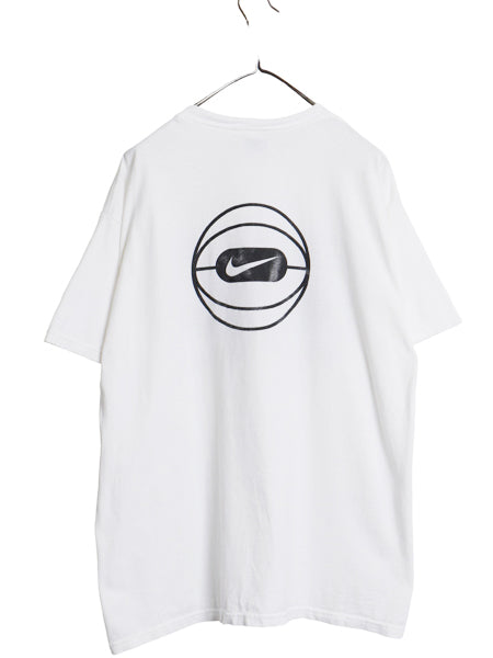 90s USA製 ナイキ 両面 プリント 半袖 Tシャツ メンズ L / オールド バスケ スウッシュ グラフィック カットソー ヘビーウェイト コットン