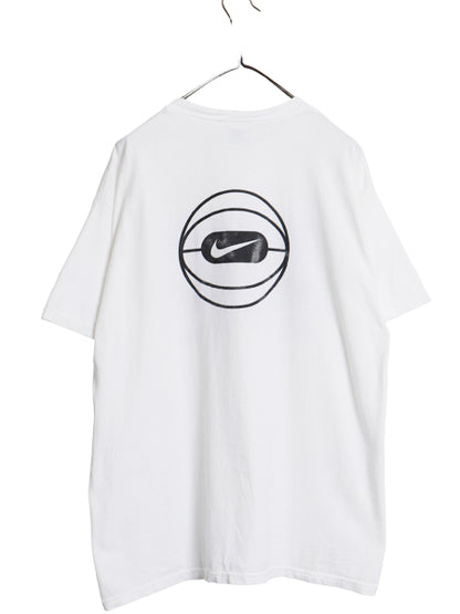 90s USA製 ナイキ 両面 プリント 半袖 Tシャツ メンズ L / オールド バスケ スウッシュ グラフィック カットソー ヘビーウェイト コットン