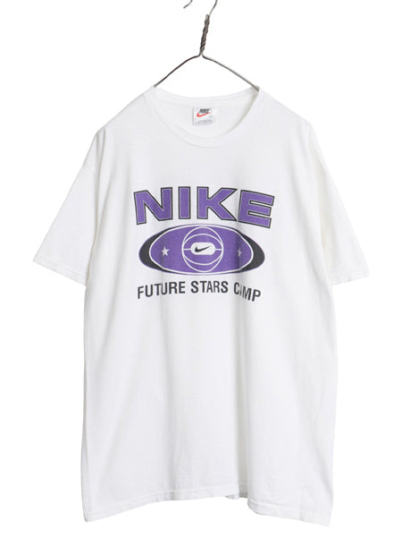 90s USA製 ナイキ 両面 プリント 半袖 Tシャツ メンズ L / オールド バスケ スウッシュ グラフィック カットソー ヘビーウェイト コットン