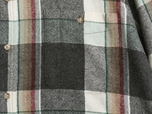 90s USA製 ペンドルトン チェック 長袖 ウール シャツ メンズ XL / 古着 オールド エルボーパッチ ポケット付き マルチカラー 大きいサイズ