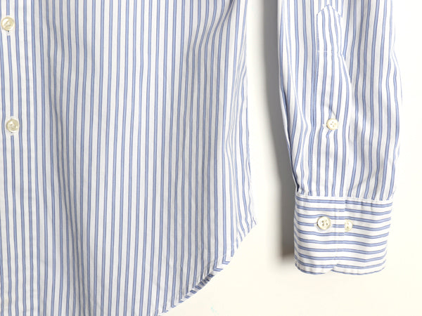 90s ポロ ラルフローレン ストライプ 長袖 シャツ メンズ S 程/ オールド コットン ワイシャツ ポケット付き きれいめ カジュアル ビジネス
