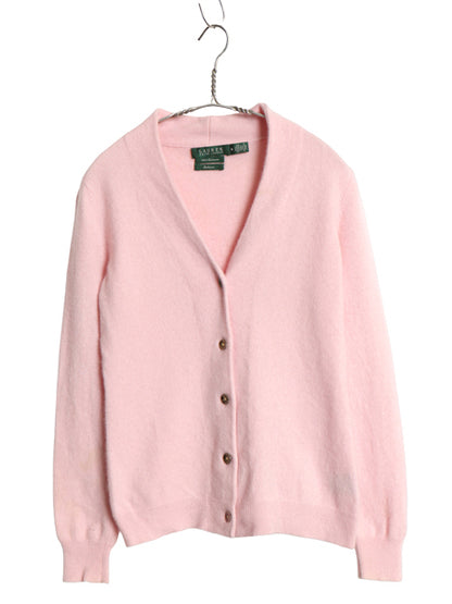 00s ローレン ラルフローレン ニット カーディガン レディース M / オールド ポロ 高級 100% カシミヤ セーター ハイゲージ 前開き ピンク