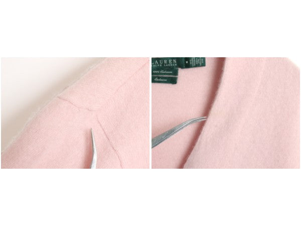 00s ローレン ラルフローレン ニット カーディガン レディース M / オールド ポロ 高級 100% カシミヤ セーター ハイゲージ 前開き ピンク