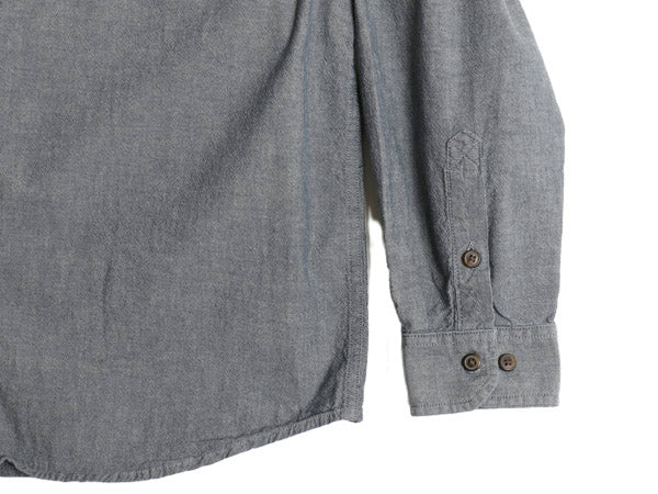 US企画 カーハート ボタンダウン 長袖 シャンブレー シャツ メンズ L / 古着 LOOSE FIT ワーク コットン ワンポイント ポケット付き ブルー