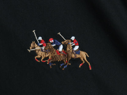 00s トリプルポニー 刺繍 ラルフローレン 長袖 ボタンダウン シャツ メンズ L / オールド コットン カスタム フィット カジュアル ブラック