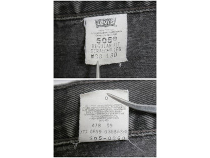 90s リーバイス 505 ブラック デニム パンツ メンズ 38 30 古着 オールド ジーンズ ジーパン Gパン スリム ストレート ボトムス 赤タブ 黒