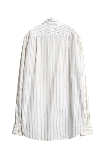 80s 90s イギリス製 ★ アクアスキュータム ストライプ ドレス シャツ メンズ L / 古着 ヴィンテージ ダブルカフス フォーマル コットン 白