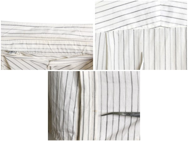 80s 90s イギリス製 ★ アクアスキュータム ストライプ ドレス シャツ メンズ L / 古着 ヴィンテージ ダブルカフス フォーマル コットン 白