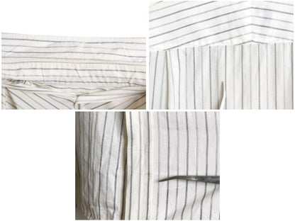 80s 90s イギリス製 ★ アクアスキュータム ストライプ ドレス シャツ メンズ L / 古着 ヴィンテージ ダブルカフス フォーマル コットン 白