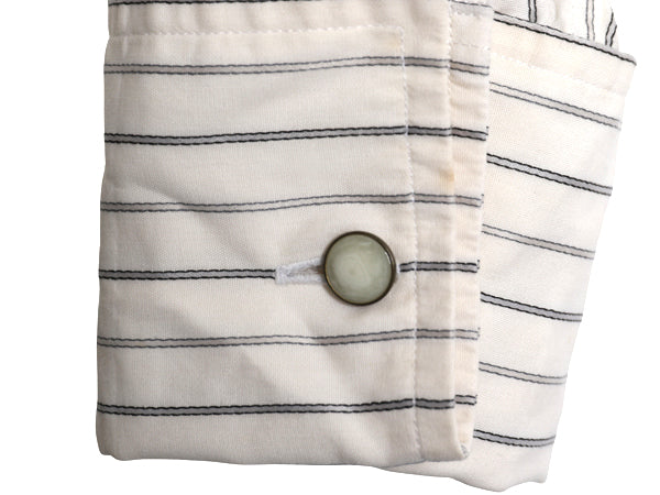 80s 90s イギリス製 ★ アクアスキュータム ストライプ ドレス シャツ メンズ L / 古着 ヴィンテージ ダブルカフス フォーマル コットン 白