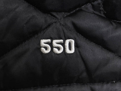 ノースフェイス ナイロン ダウン ベスト キッズ M レディース XS 程/ 古着 フルジップ キルティング 550フィル ハイネック 重ね着 ブラック