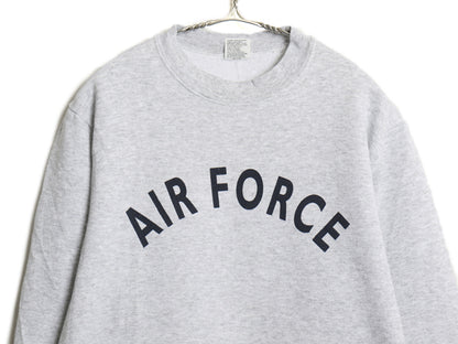 USA製 米軍実物 US AIR FORCE プリント スウェット メンズ XS 15年製 トレーナー 裏起毛 エアフォース ミリタリー 軍物 空軍 霜降り グレー