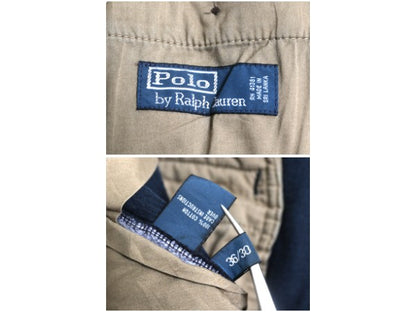 90s ポロ ラルフローレン 太畝 コーデュロイ パンツ メンズ 36 27.5 オールド スラックス ストレート ツータック ヘビーウェイト ネイビー