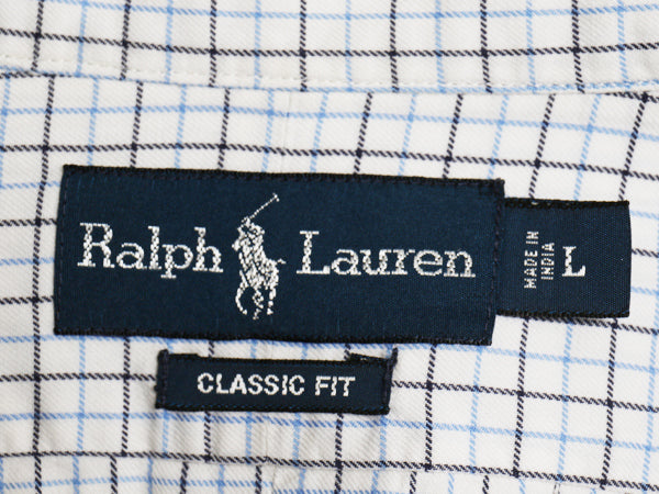 00s ラルフローレン チェック 長袖 ボタンダウン シャツ メンズ L オールド ポロ CLASSIC FIT コットン ポニー ワンポイント マルチカラー