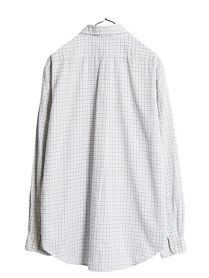 00s ラルフローレン チェック 長袖 ボタンダウン シャツ メンズ L オールド ポロ CLASSIC FIT コットン ポニー ワンポイント マルチカラー