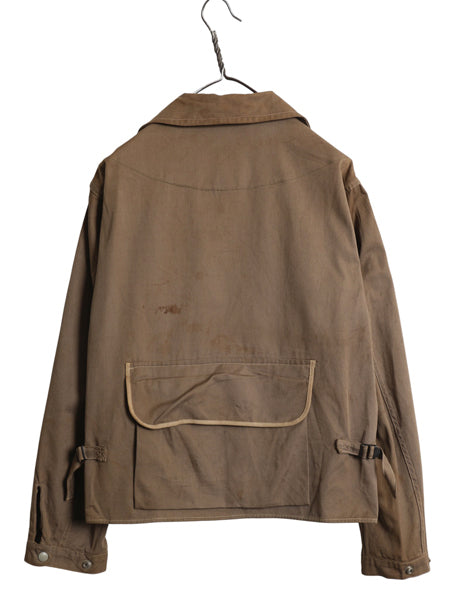 50s ★ MASLAND フィッシング ジャケット メンズ M 程/ ヴィンテージ アウトドア バネ CROWN フルジップ ショート丈 ハンティング コットン