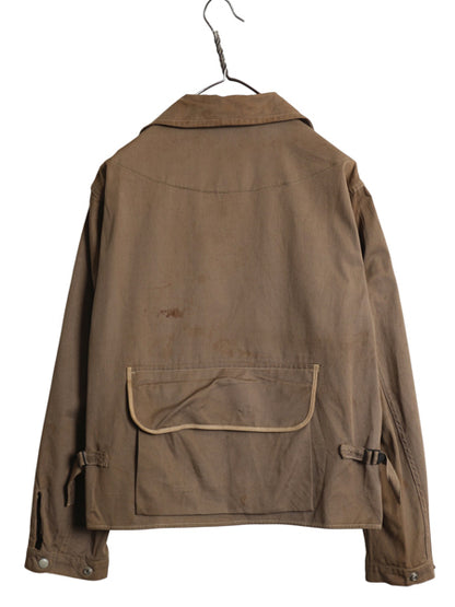 50s ★ MASLAND フィッシング ジャケット メンズ M 程/ ヴィンテージ アウトドア バネ CROWN フルジップ ショート丈 ハンティング コットン