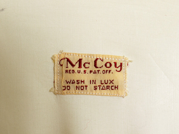 40s ★ McCoy シルク 長袖 シャツ メンズ M 程/ 古着 ヴィンテージ ポケット付き ドレス フォーマル 無地 アイボリー ナチュラル シンプル