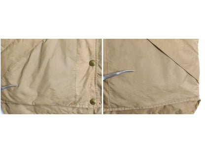 80s USA製 エルエルビーン ナイロン ダウン ベスト レディース L 古着 ヴィンテージ 旧タグ アウトドア ハイネック 重ね着 前開き ベージュ