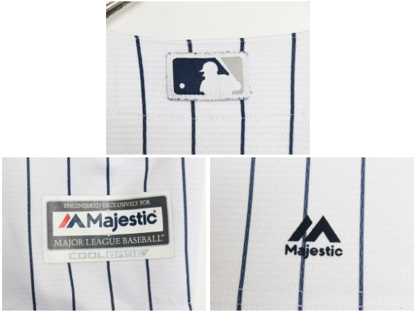 ヤンキース ベースボール シャツ メンズ S / MLB オフィシャル マジェスティック 大リーグ ユニフォーム ゲームシャツ 半袖シャツ ジャージ