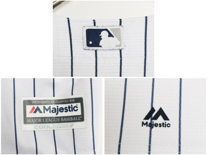 ヤンキース ベースボール シャツ メンズ S / MLB オフィシャル マジェスティック 大リーグ ユニフォーム ゲームシャツ 半袖シャツ ジャージ