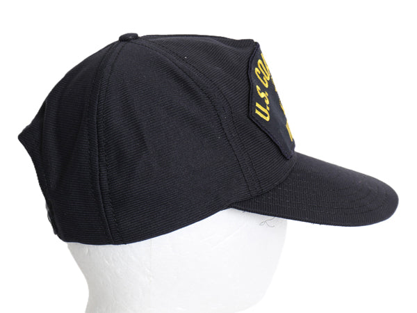 デッドストック USA製 USCG ワッペン 刺繍 ベースボール キャップ フリーサイズ 帽子 沿岸警備隊 ミリタリー 軍物 トラッカー ハット 濃紺