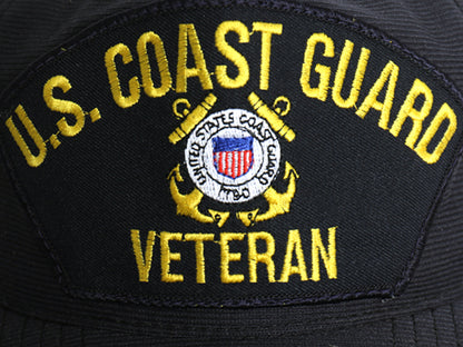 デッドストック USA製 USCG ワッペン 刺繍 ベースボール キャップ フリーサイズ 帽子 沿岸警備隊 ミリタリー 軍物 トラッカー ハット 濃紺