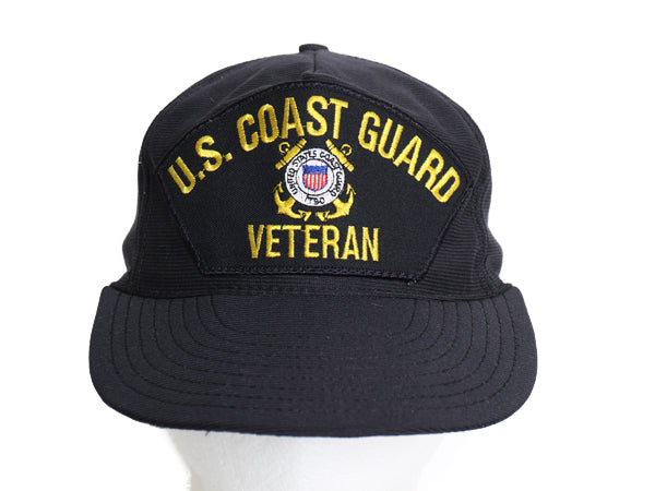 デッドストック USA製 USCG ワッペン 刺繍 ベースボール キャップ フリーサイズ 帽子 沿岸警備隊 ミリタリー 軍物 トラッカー ハット 濃紺