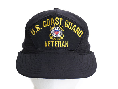 デッドストック USA製 USCG ワッペン 刺繍 ベースボール キャップ フリーサイズ 帽子 沿岸警備隊 ミリタリー 軍物 トラッカー ハット 濃紺