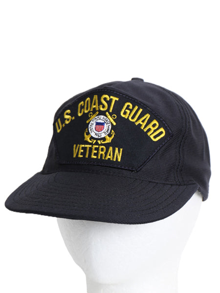 デッドストック USA製 USCG ワッペン 刺繍 ベースボール キャップ フリーサイズ 帽子 沿岸警備隊 ミリタリー 軍物 トラッカー ハット 濃紺