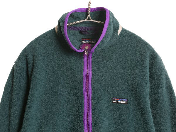 雪なし 90s USA製 パタゴニア ハーフジップ シンチラ フリース ジャケット キッズ XL レディース XS オールド マースピアル プルオーバー