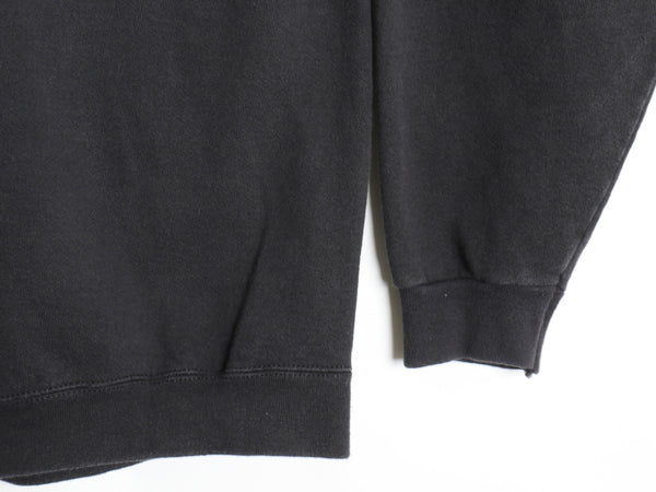 90s USA製 ナイキ スウッシュ ロゴ 刺繍 スウェット メンズ XL オールド 裏起毛 トレーナー ワンポイント 大きいサイズ ブラック シンプル