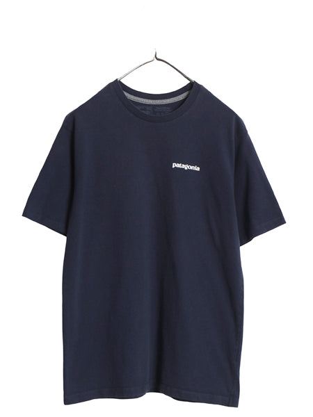 パタゴニア 両面 プリント 半袖 Tシャツ メンズ S / 21年製 アウトドア P6 ボックスロゴ バックプリント カットソー トップス シンプル 紺