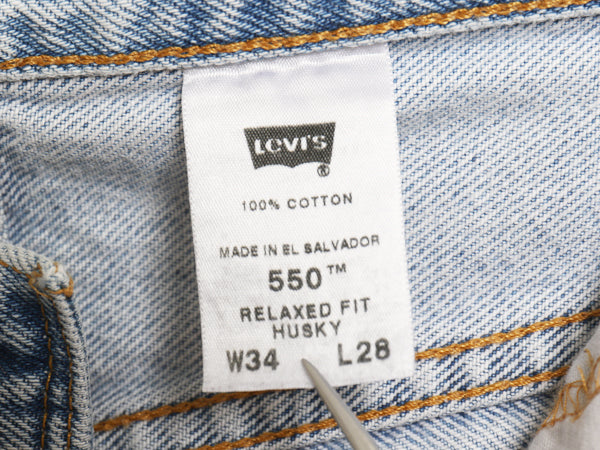 00's リーバイス 550 デニム パンツ メンズ 34 28 古着 オールド リラックス フィット ワイド テーパード ジーンズ ジーパン Gパン 赤タブ