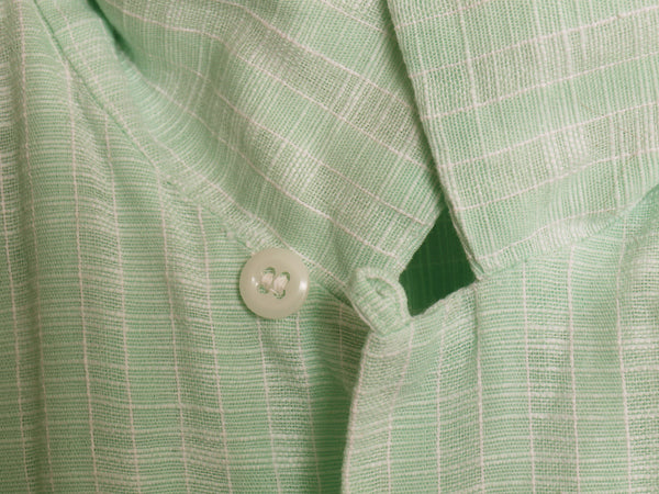50s ★ タウンクラフト チェック オープンカラー シャツ メンズ M / ヴィンテージ コットン ガーゼ カスリ 開襟 ボックス ポケット付き 緑