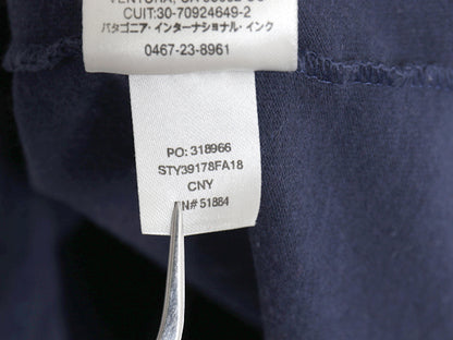 パタゴニア ポケット付き 両面 プリント 半袖 Tシャツ メンズ L / 18年製 アウトドア ポケT P6 ボックスロゴ バックプリント カットソー 紺