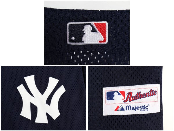 USA製 ヤンキース 松井秀喜 ベースボール シャツ メンズ XXL / MLB マジェスティック メッシュ 大リーグ ユニフォーム 重ね着 大きいサイズ
