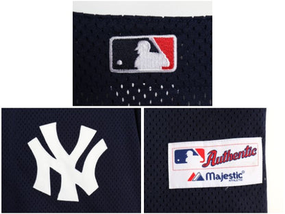 USA製 ヤンキース 松井秀喜 ベースボール シャツ メンズ XXL / MLB マジェスティック メッシュ 大リーグ ユニフォーム 重ね着 大きいサイズ