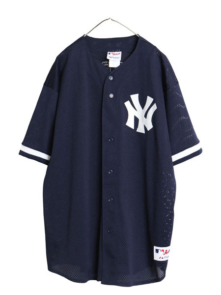 USA製 ヤンキース 松井秀喜 ベースボール シャツ メンズ XXL / MLB マジェスティック メッシュ 大リーグ ユニフォーム 重ね着 大きいサイズ