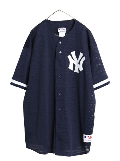 USA製 ヤンキース 松井秀喜 ベースボール シャツ メンズ XXL / MLB マジェスティック メッシュ 大リーグ ユニフォーム 重ね着 大きいサイズ