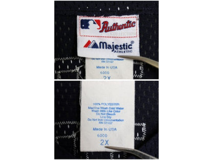 USA製 ヤンキース 松井秀喜 ベースボール シャツ メンズ XXL / MLB マジェスティック メッシュ 大リーグ ユニフォーム 重ね着 大きいサイズ
