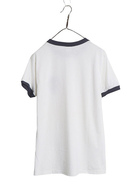デッドストック 80s USA製 チャンピオン カレッジ プリント リンガー Tシャツ メンズ L 小さめ M 程/ ヴィンテージ トリコタグ カットソー