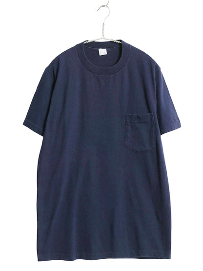 70s JCペニー ポケット付き 無地 半袖 Tシャツ メンズ L 小さめ M / ヴィンテージ ペニーズ ポケT 耳付き ブランク トップス カットソー 紺