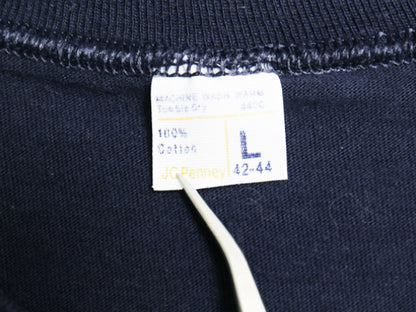 70s JCペニー ポケット付き 無地 半袖 Tシャツ メンズ L 小さめ M / ヴィンテージ ペニーズ ポケT 耳付き ブランク トップス カットソー 紺