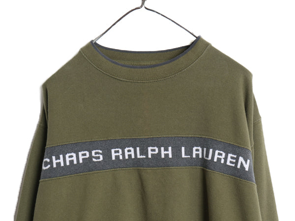 80s チャップス ラルフローレン ロゴ スウェット メンズ L 程 ヴィンテージ ポロ 両面 長袖 Tシャツ ボックス カットソー ツートン 薄手　