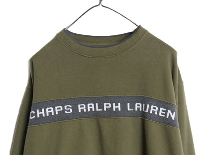 80s チャップス ラルフローレン ロゴ スウェット メンズ L 程 ヴィンテージ ポロ 両面 長袖 Tシャツ ボックス カットソー ツートン 薄手　