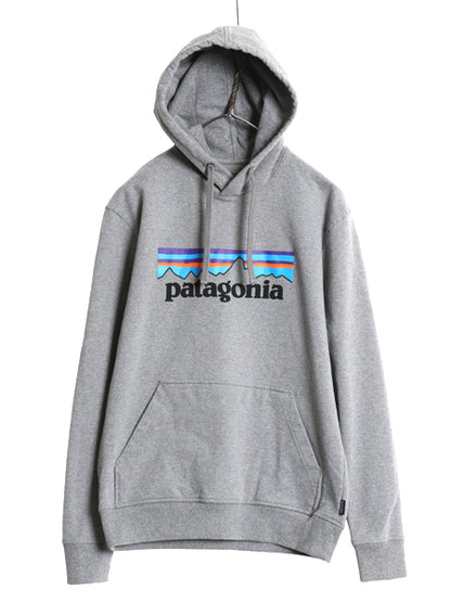パタゴニア プリント スウェット フード パーカー メンズ М / 18年製 トレーナー ストレッチ プルオーバー ヘビーウェイト 裏起毛 グレー