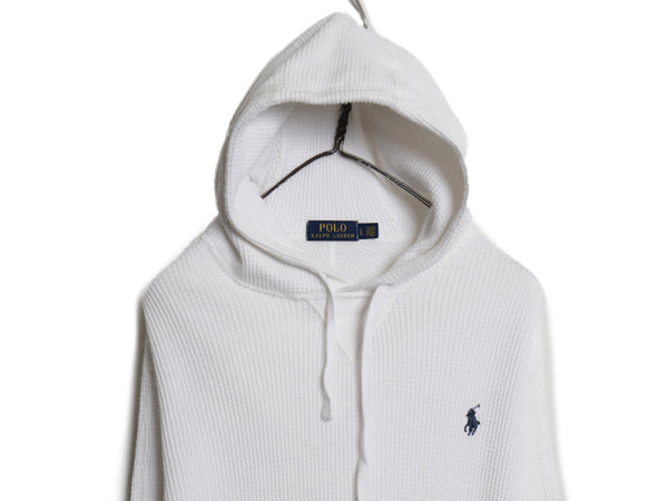 ポロ ラルフローレン サーマル フード パーカー メンズ L / 前V ロンT 長袖Tシャツ ワッフル プルオーバー カットソー ストレッチ シンプル