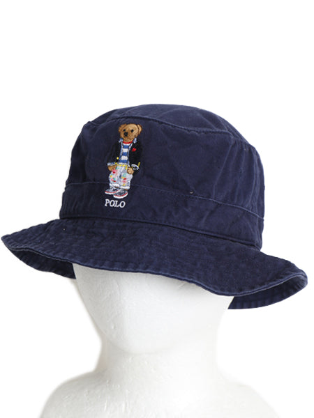 ポロベア ポロ ラルフローレン コットン バケット ハット メンズ レディース S M 古着 帽子 キャラクター キャップ ワンポイント シンプル