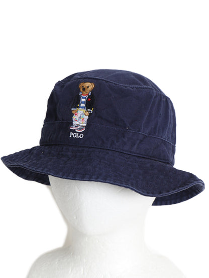 ポロベア ポロ ラルフローレン コットン バケット ハット メンズ レディース S M 古着 帽子 キャラクター キャップ ワンポイント シンプル